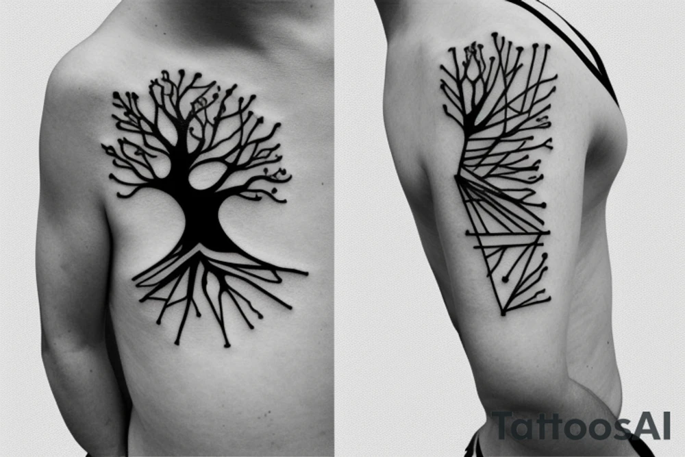 Circuit diagram tree small tattoo idea