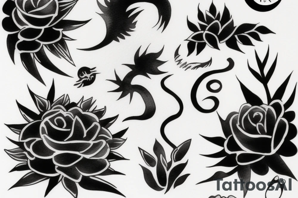 Minimalistic Rising sun tattoo idea