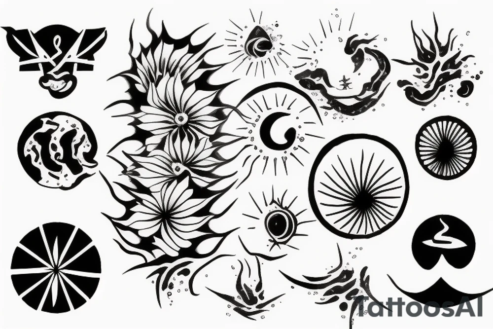 Minimalistic Rising sun tattoo idea