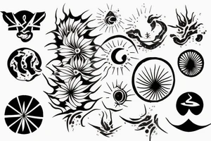 Minimalistic Rising sun tattoo idea