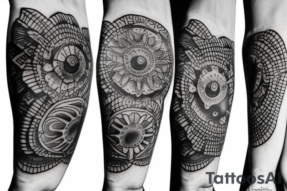 Rising sun boho style tattoo idea