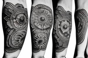 Rising sun boho style tattoo idea