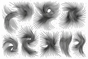Rising sun single line drawing dots and lines tattoo idea