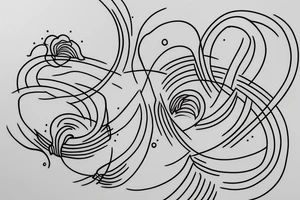 Rising sun single line drawing dots and lines tattoo idea