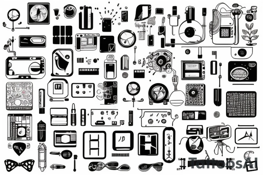 Living circuit board tattoo idea