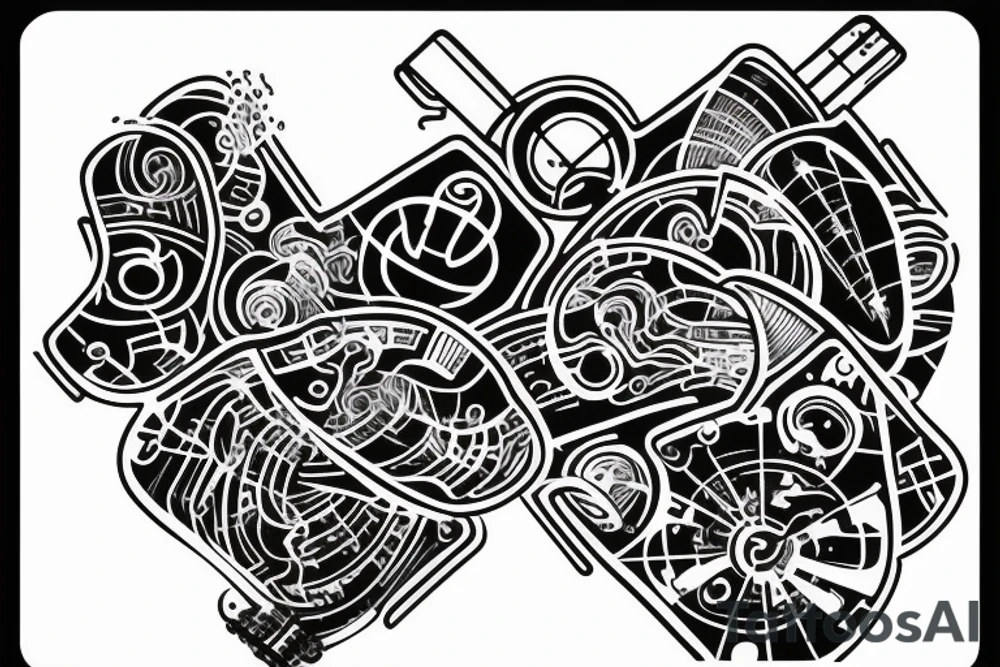 Living circuit board tattoo idea