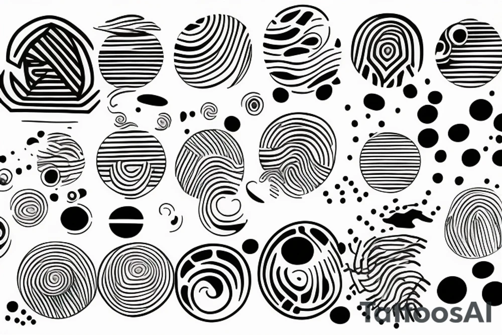 Rising sun dots and lines tattoo idea