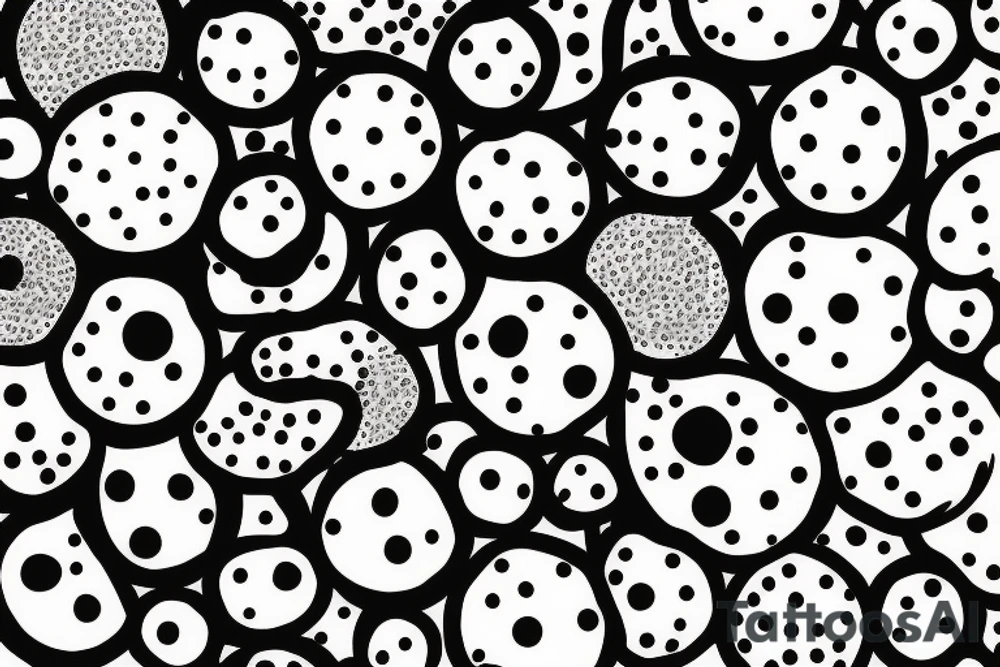 Sunrise dots and lines tattoo idea
