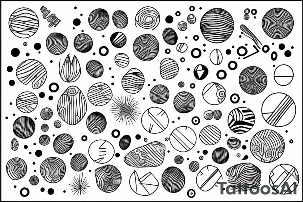 Sunrise dots and lines tattoo idea