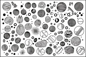Sunrise dots and lines tattoo idea