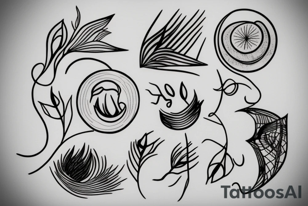 Sunrise single line drawing tattoo idea