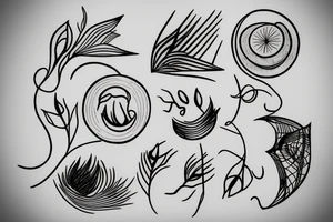 Sunrise single line drawing tattoo idea