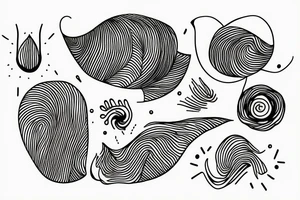 Sunrise single line drawing tattoo idea