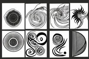 Rising sun single line drawing tattoo idea