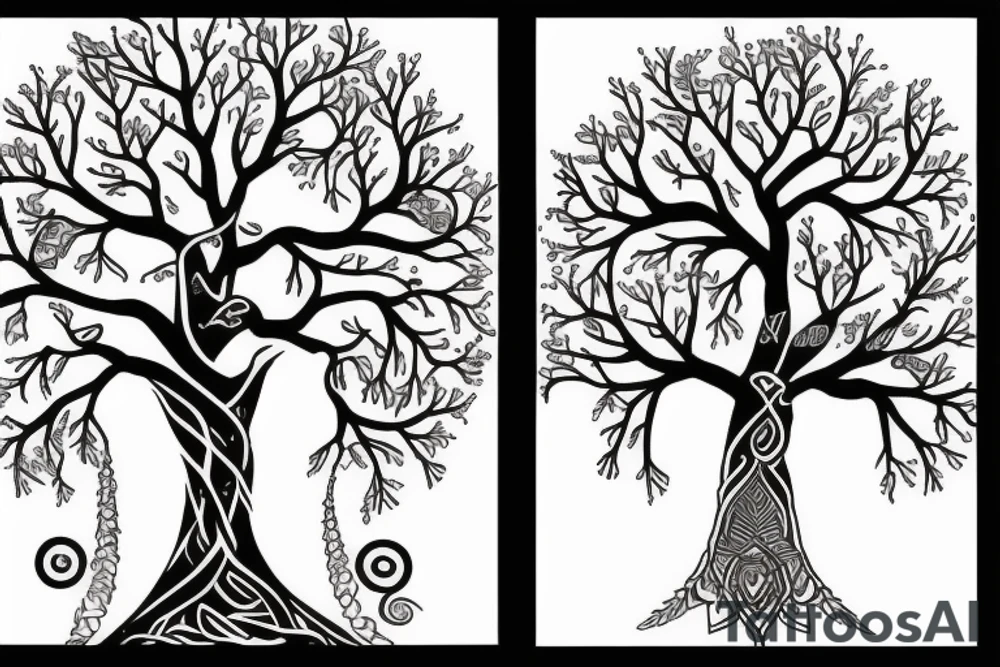 Half a tree of life tattoo idea