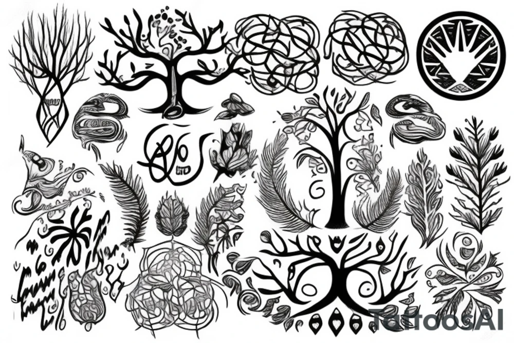 Half a tree of life tattoo idea