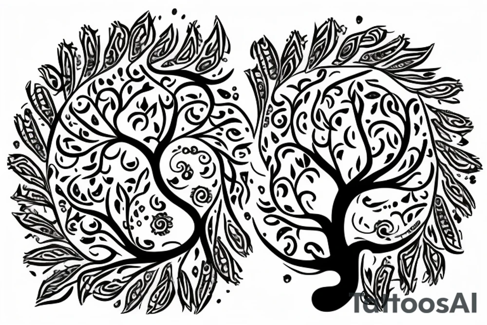 Half a tree of life tattoo idea