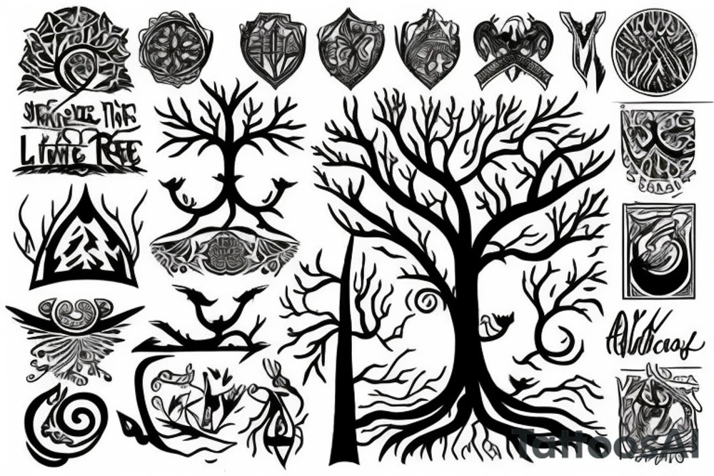 Left Half of a tree of life tattoo idea