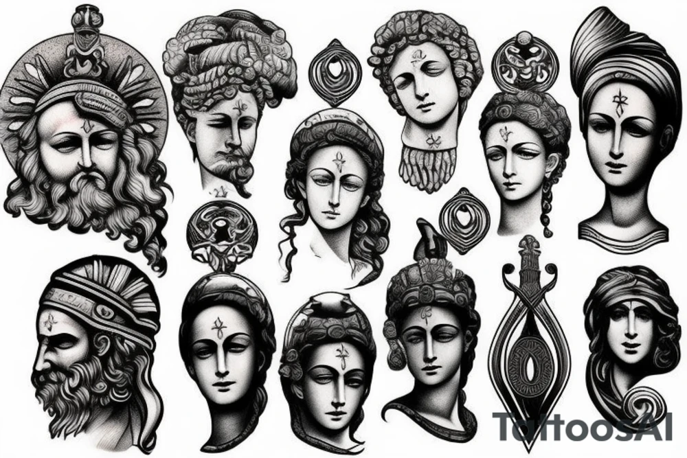 greek god statue tattoo idea