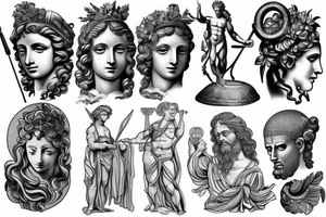 greek god statue tattoo idea