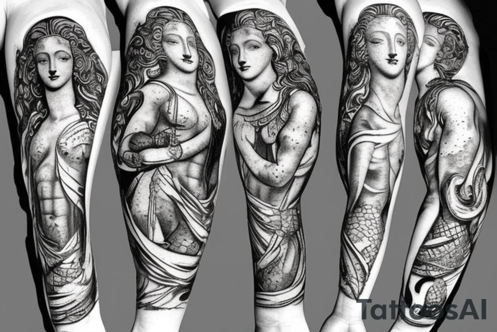 neptun statue tattoo idea