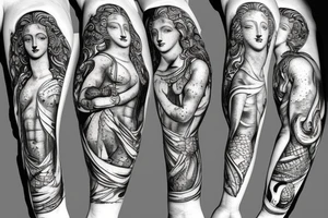 neptun statue tattoo idea