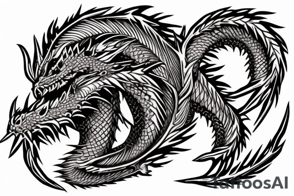 Dragon Intricate Regal Thorns Beautiful Vivid Elaborate Stoic Badass tattoo idea