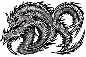 Dragon Intricate Regal Thorns Beautiful Vivid Elaborate Stoic Badass tattoo idea