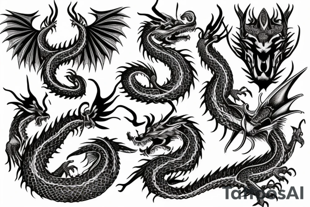 Dragon Intricate Regal Beautiful Vivid Elaborate Stoic Badass tattoo idea