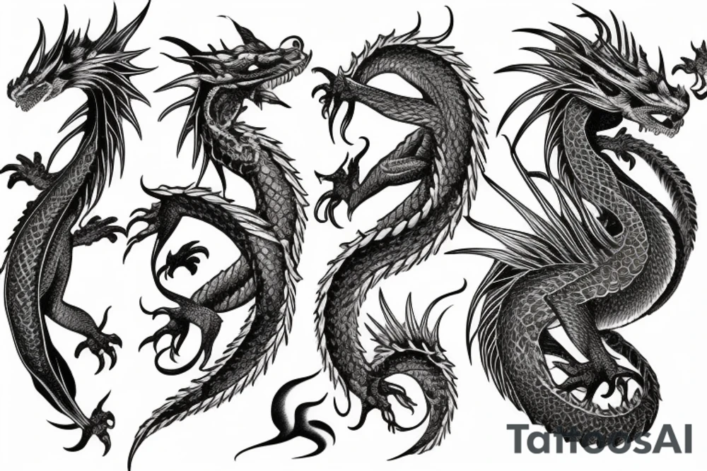 Dragon Intricate Regal Beautiful Vivid Elaborate Stoic Badass tattoo idea