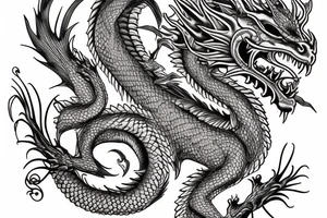 Dragon Intricate Regal Beautiful Vivid Elaborate Stoic Badass tattoo idea