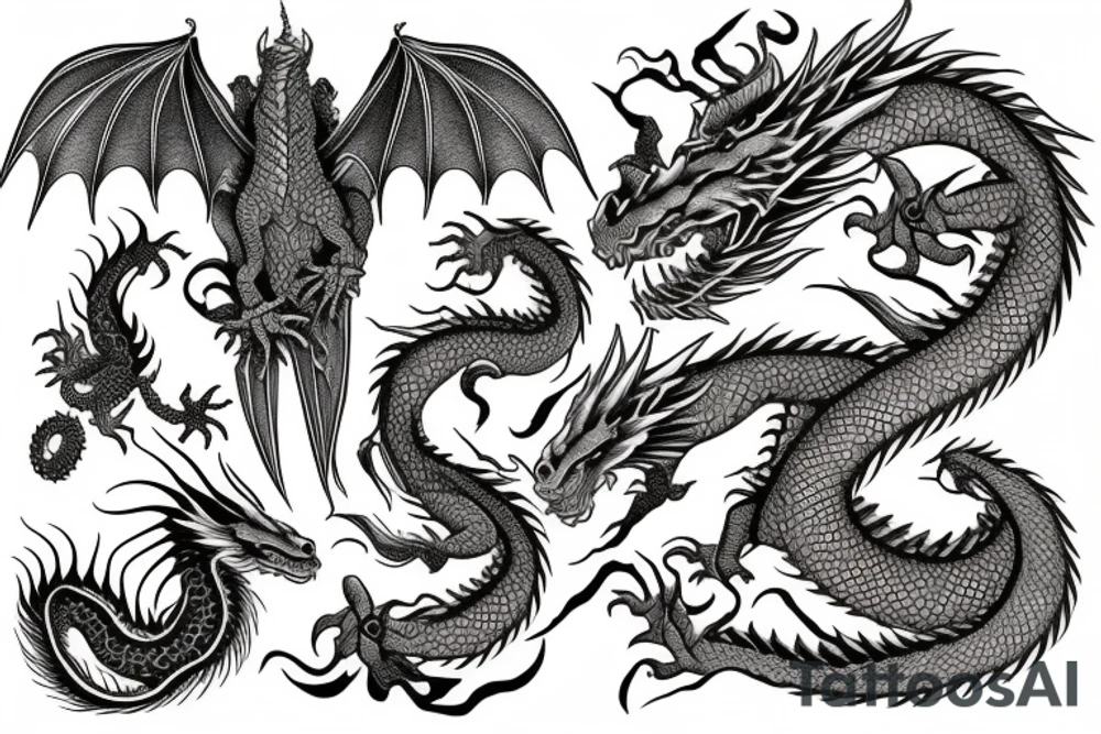 Dragon Intricate Regal Beautiful Vivid Elaborate Stoic Badass tattoo idea