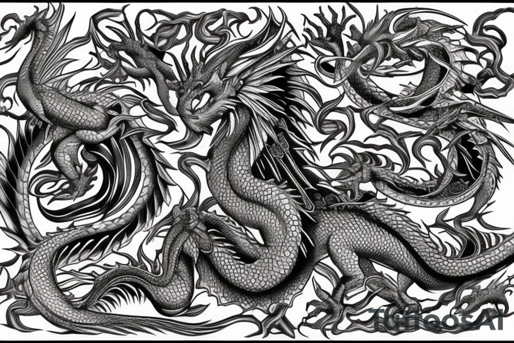 Dragon Intricate Regal Beautiful Vivid Elaborate Stoic Badass tattoo idea