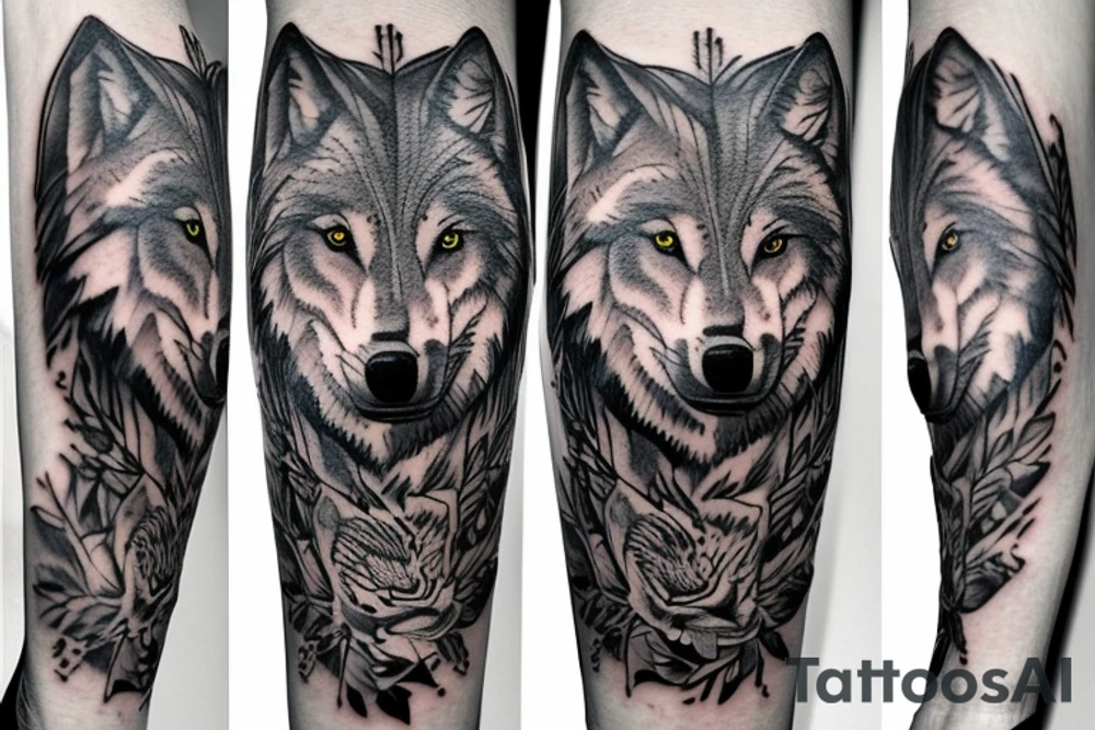bio wolf tattoo idea