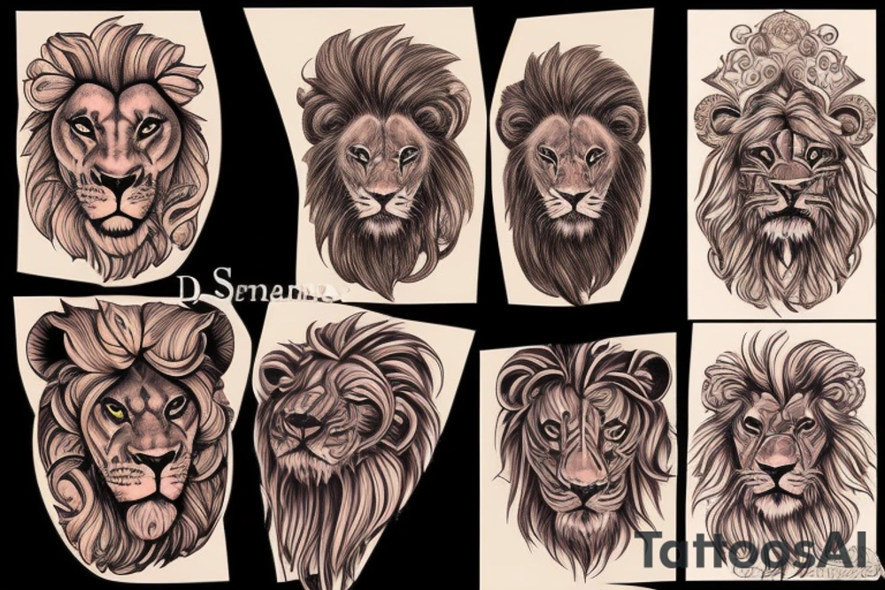 lion head tattoo idea