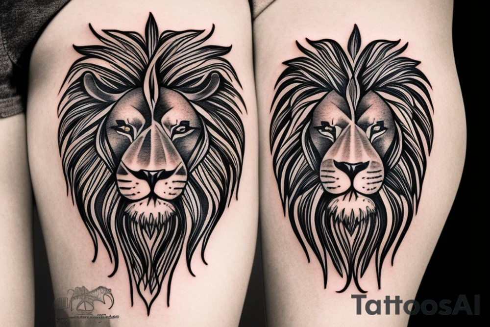 lion head tattoo idea