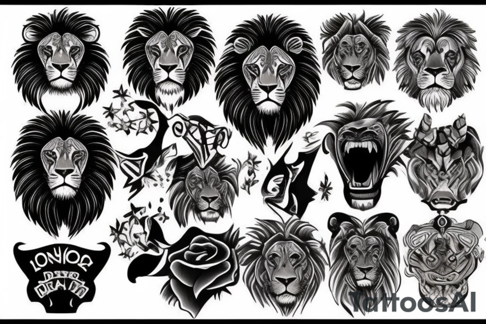 lion head tattoo idea