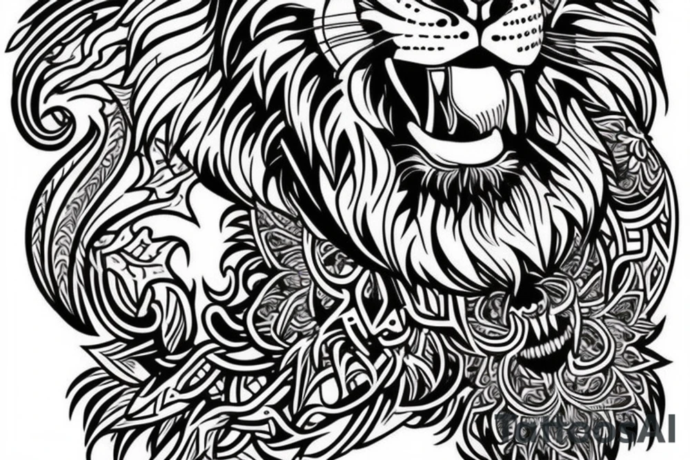lion head tattoo idea