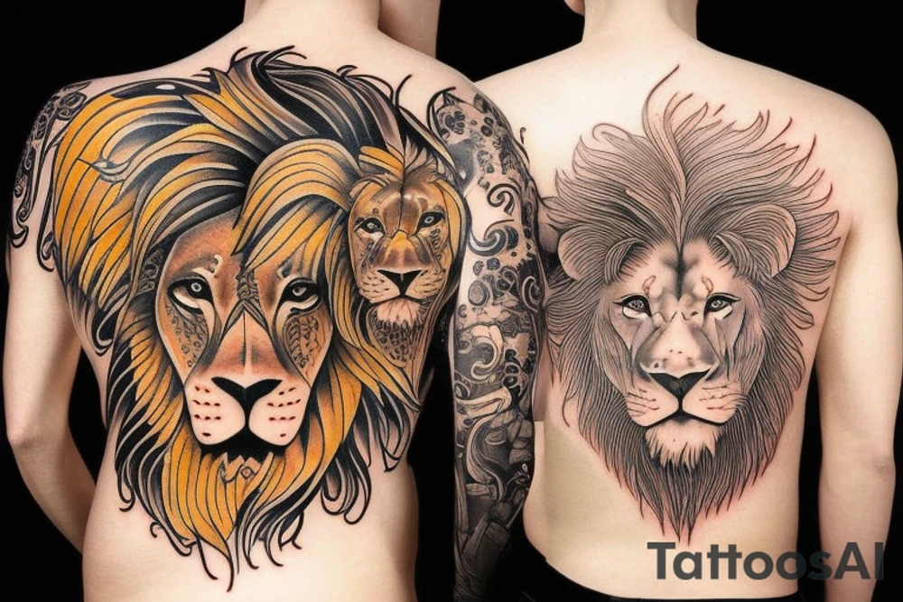 lion head tattoo idea