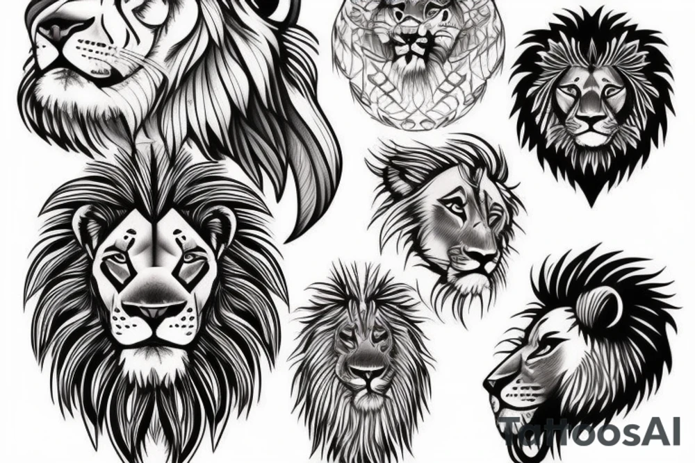 lion head tattoo idea