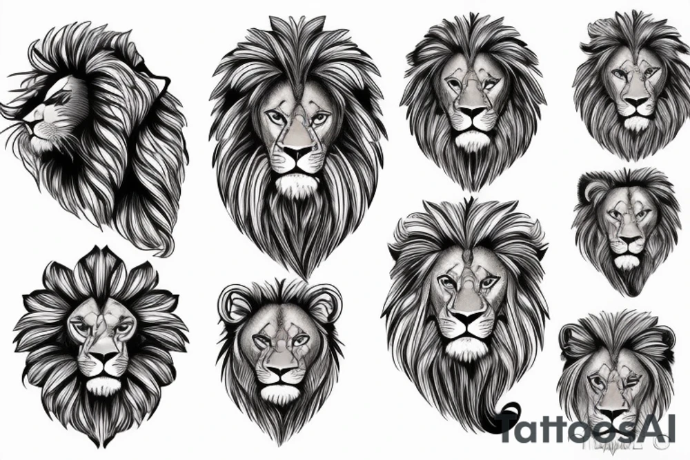 lion head tattoo idea
