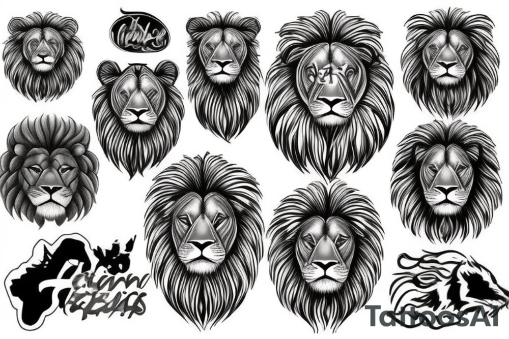lion head tattoo idea