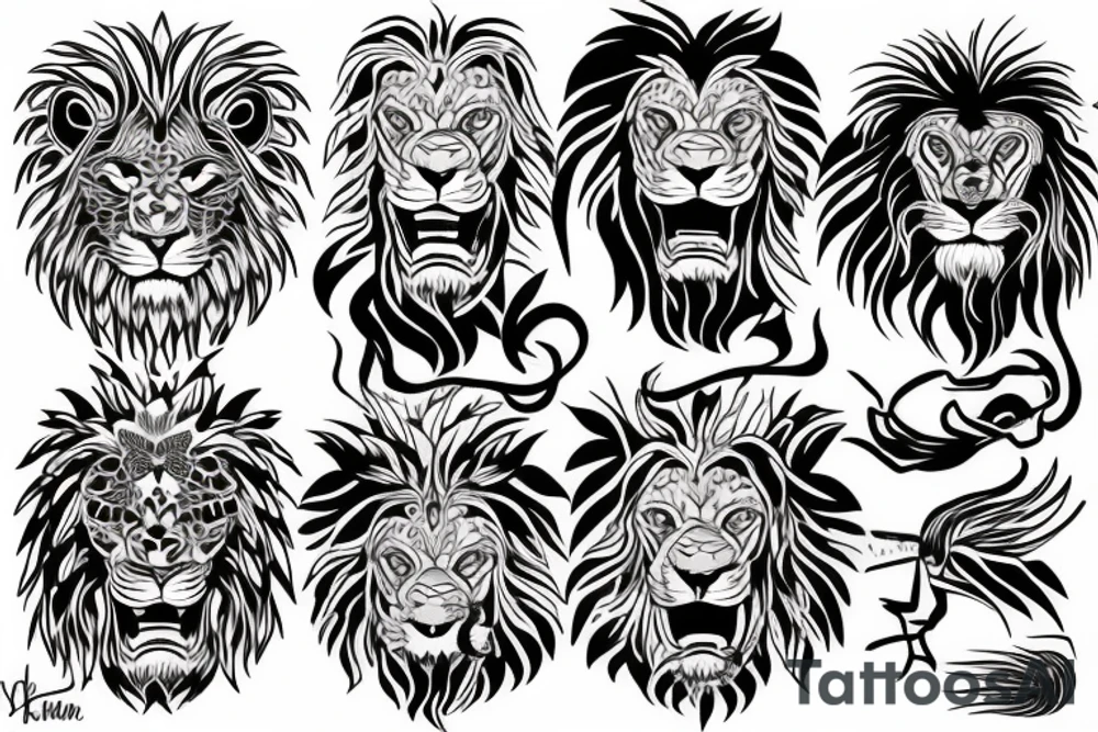 lion head tattoo idea