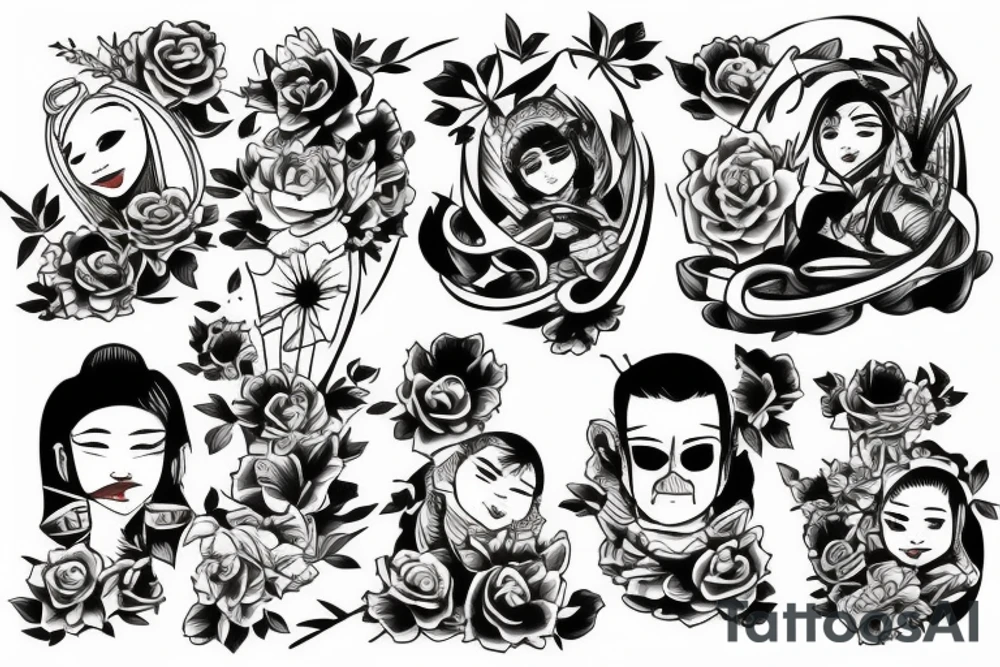 Father Mother Brothers Family tattoo idea