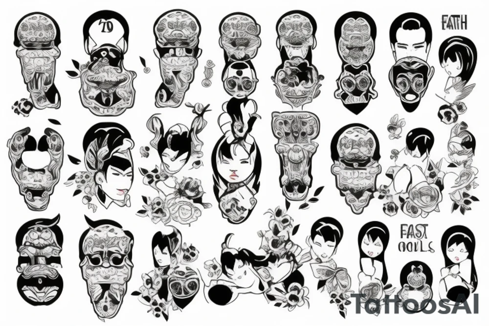 Father Mother Brothers Family tattoo idea