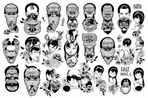 Father Mother Brothers Family tattoo idea
