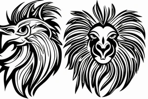 Lion and eagle tattoo tattoo idea