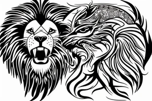 Lion and eagle tattoo tattoo idea