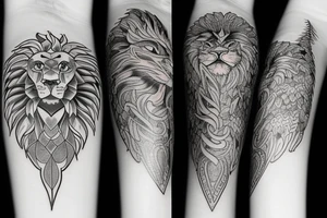 Lion and eagle tattoo tattoo idea