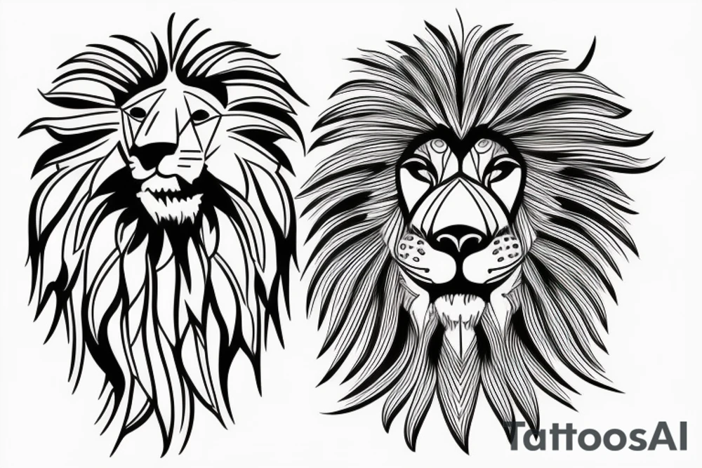 Lion and eagle tattoo tattoo idea